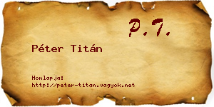 Péter Titán névjegykártya